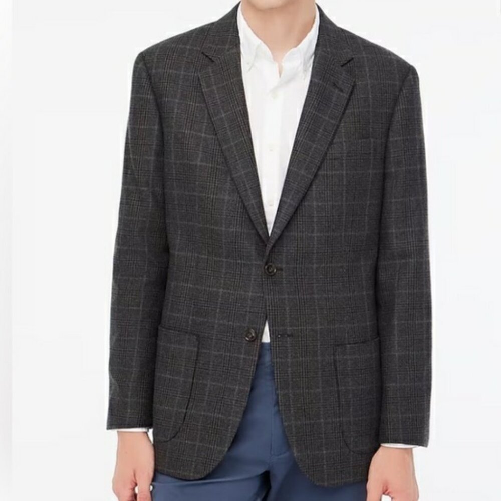 J. Crew Thompson Classic Fit Wool Blend Windowpane Blazer SIZE 36R